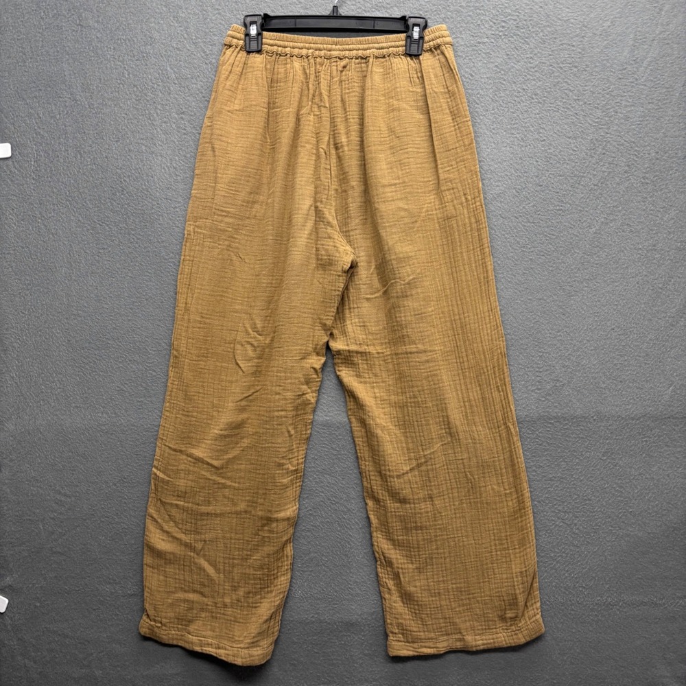 Xirena Womens Wide Leg Cotton Gauze Drawstring Dylan Pants Brown Beach Size M - Picture 9 of 13